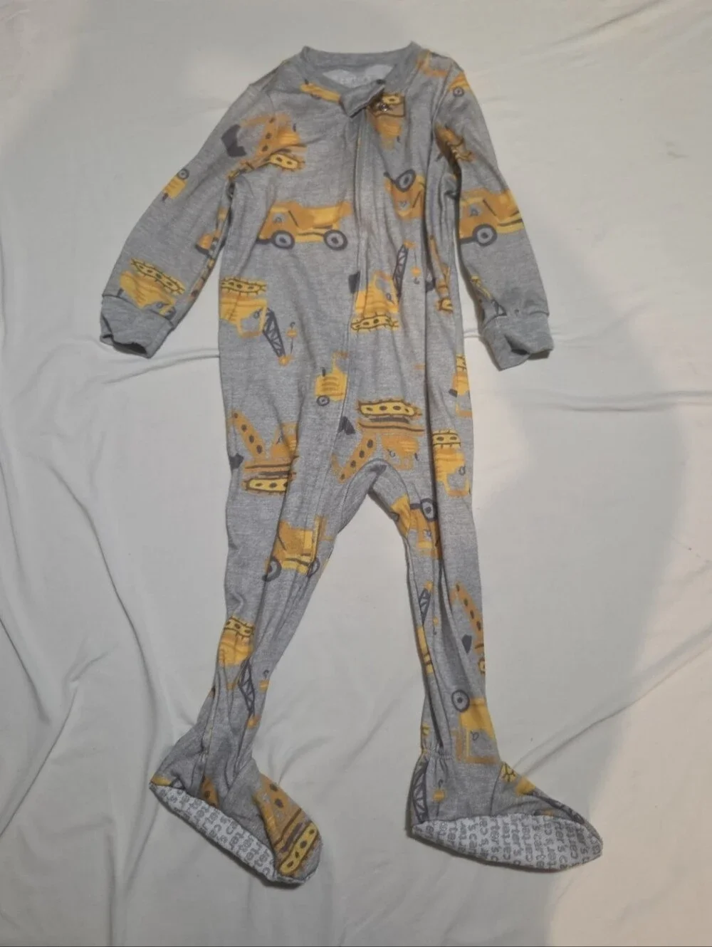 Carters infant boy 18m grey excavator onesie #07